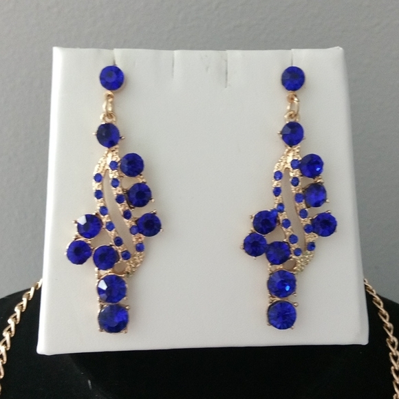 Blue Rhinestone Jewelry Set - Picture 3 of 3